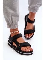 Damskie Sandały Na Platformie Big Star NN274A532 Czarne Damskie Sandały Na Platformie Big Star NN274A532 Czarne