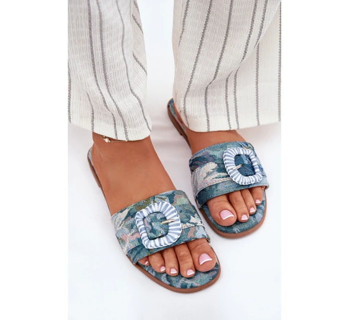 Ploché Dámské Pantofle S Modré model 21696506 - Boto Ploché Dámské Pantofle S Modré model 21696506 - Boto