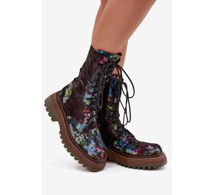 Dámské kožené workery model 21725135 Multikolor - Maciejka