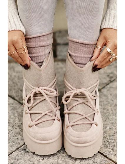 Snežnice s viazaním na platforme béžové Mavora Snežnice s viazaním na platforme béžové Mavora