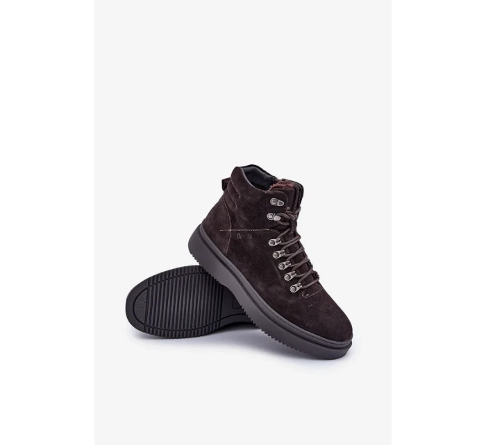 Semišové pánske zateplené trapper Big Star OO174189 hnedé Semišové pánske zateplené trapper Big Star OO174189 hnedé