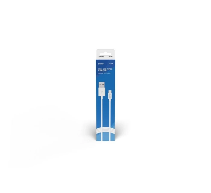Kábel SAVIO CL-126 (USB typ C - USB 2.0 typ A ; 1 m; biela farba)