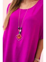 Oversized halenka s přívěskem model 21101268 - K-Fashion Oversized halenka s přívěskem model 21101268 - K-Fashion