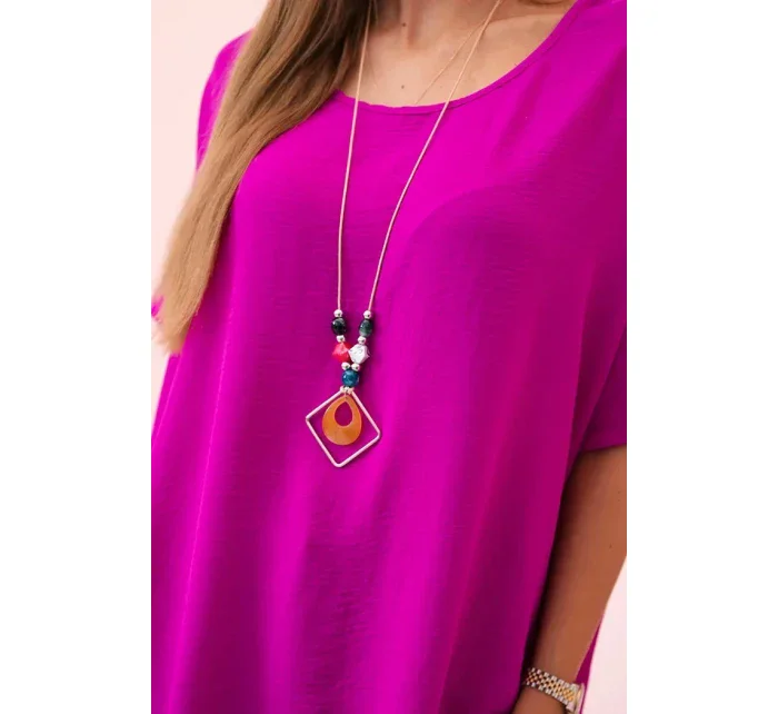 Oversized halenka s přívěskem model 21101268 - K-Fashion Oversized halenka s přívěskem model 21101268 - K-Fashion