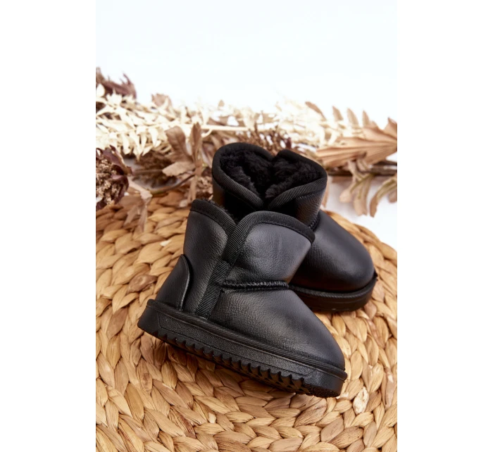 Dětské zimní boty s podšívkou z kožešiny černé model 21645787 - Boto
