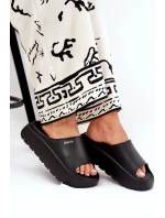 Piankowe Klapki Damskie Na Platformie Big Star RR274A567 Czarne Piankowe Klapki Damskie Na Platformie Big Star RR274A567 Czarne