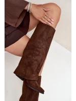 Dámske kovbojské čižmy Zalia s strapcami na podpätku - hnedé Dámske kovbojské čižmy Zalia s strapcami na podpätku - hnedé