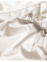 Tenká dámska bunda v perlovej farbe so stojačikom (AG5-017)