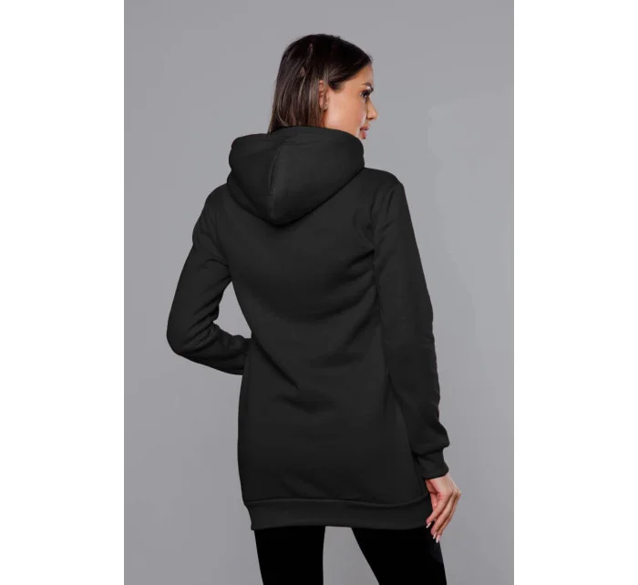 Čierna dámska klokanie mikina (YS10003-3)