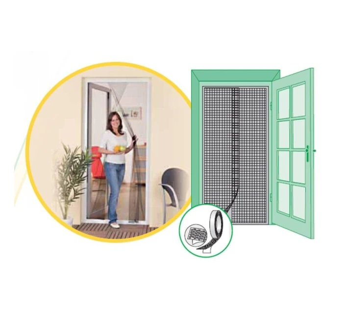 MOSKYTIÉRA NA DVERE 2X60X210 BIELA