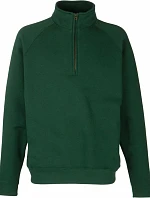 Fruit of the Loom Premium Zip Neck Sweat Mikina s 1/4 zipsom 16.2032 fľaškovozelená