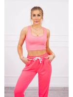 Bavlnená 3dielna sada ružová neónová