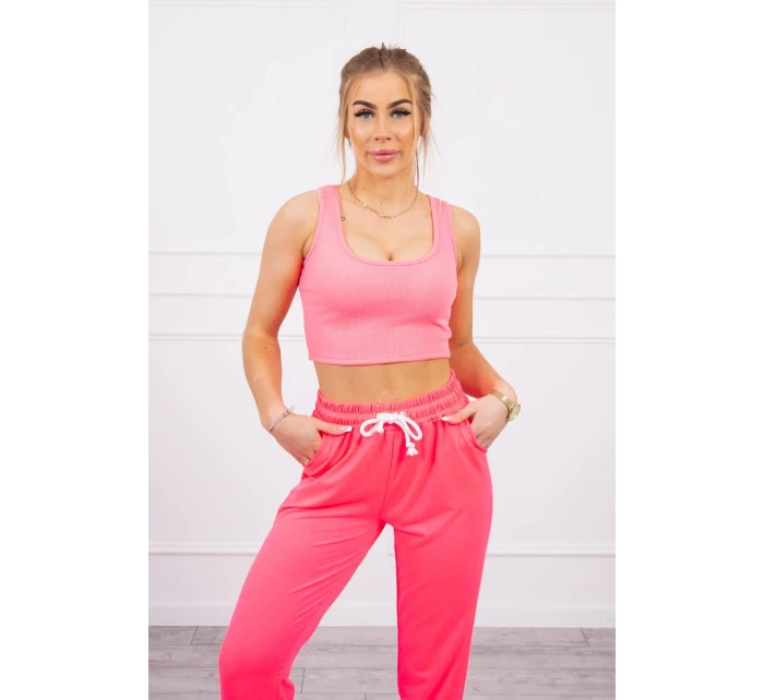 Bavlnená 3dielna sada ružová neónová