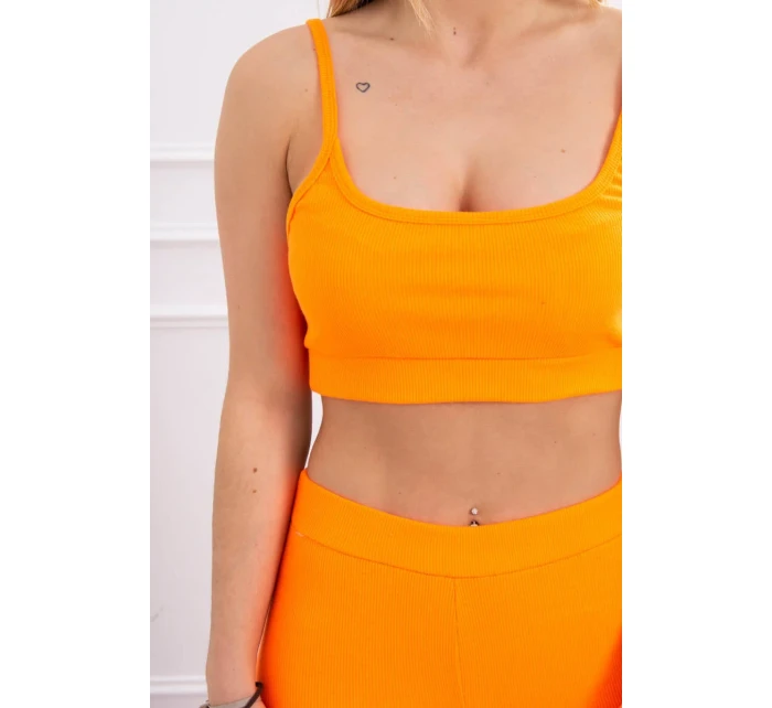 Súprava s blúzou hore pruhovaná oranžová neónová