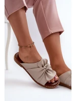 Dámske ploché papuče na podpätku Beige Nelvira