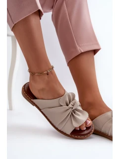 Dámske ploché papuče na podpätku Beige Nelvira