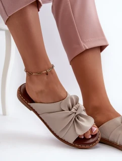 Dámske ploché papuče na podpätku Beige Nelvira