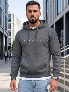 Pánská mikina s kapucí a potiskem ORIGINALS, tmavě šedá, FashionStreet NX5151BX
