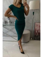 Sukienka asymetryczna ciemno zielona Sukienka asymetryczna ciemno zielona
