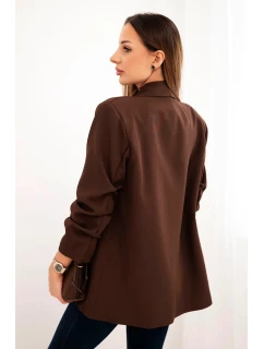 Elegantní sako s klopami hnědé