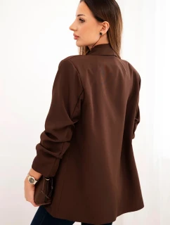Elegantné sako s klopami hnedej farby