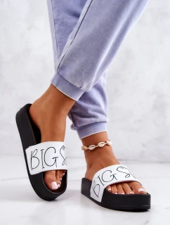 Gumowe Klapki Damskie Big Star JJ274A275 Czarno-Białe