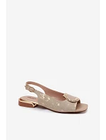 Dámské sandály na nízkém podpatku s ozdobou Zlato Glima