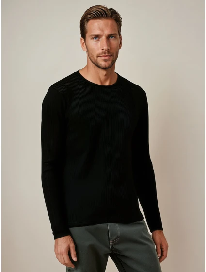 Pánsky čierny sveter WX2308 Pánsky čierny sveter WX2308