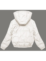 Prešívaná bunda v ecru farbe s odnímateľnou kapucňou Miss TiTi (2482)