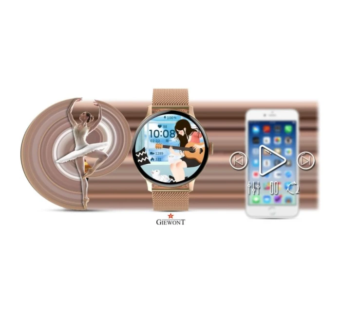 Dámské chytré hodinky Pink Gold model 21804667 - Giewont Dámské chytré hodinky Pink Gold model 21804667 - Giewont
