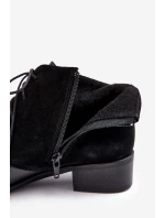 Modne Damskie Sznurowane Botki Czarne Kefora Modne Damskie Sznurowane Botki Czarne Kefora