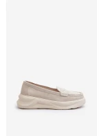 Dámské Semišové Mokasíny Světle Béžové model 21662058 - EVENTO