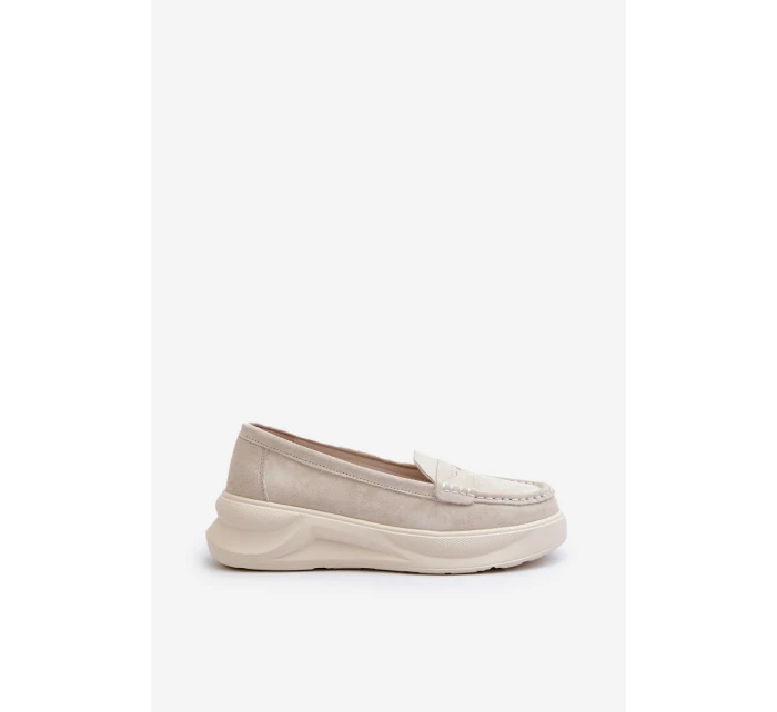 Dámské Semišové Mokasíny Světle Béžové model 21662058 - EVENTO