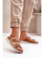 Dámské Pohodlné Sandały S Přezkami Hnědé model 21667972 - Inblu