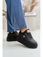 Sneakersy Buty Sportowe Damskie Ocieplane Na Masywnej Podeszwie Czarne Ardiela Sneakersy Buty Sportowe Damskie Ocieplane Na Masywnej Podeszwie Czarne Ardiela