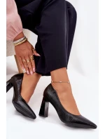 Dámske lodičky na širokom podpätku Vinceza - čierne Dámske lodičky na širokom podpätku Vinceza - čierne
