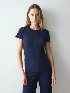 Dámské tričko Versatile Rib Top SSL modré Blue – TRIUMPH