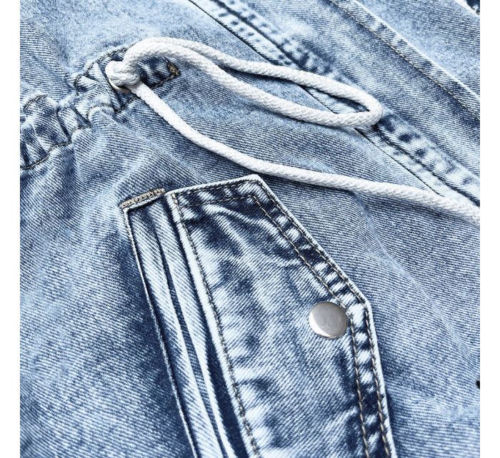 Svetlomodrá voľná dámska džínsová bunda (POP7012-K)