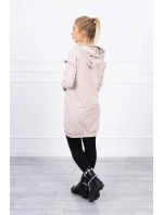 Šaty s ozdobnými volánikmi a kapucňou béžovej farby Šaty s ozdobnými volánikmi a kapucňou béžovej farby