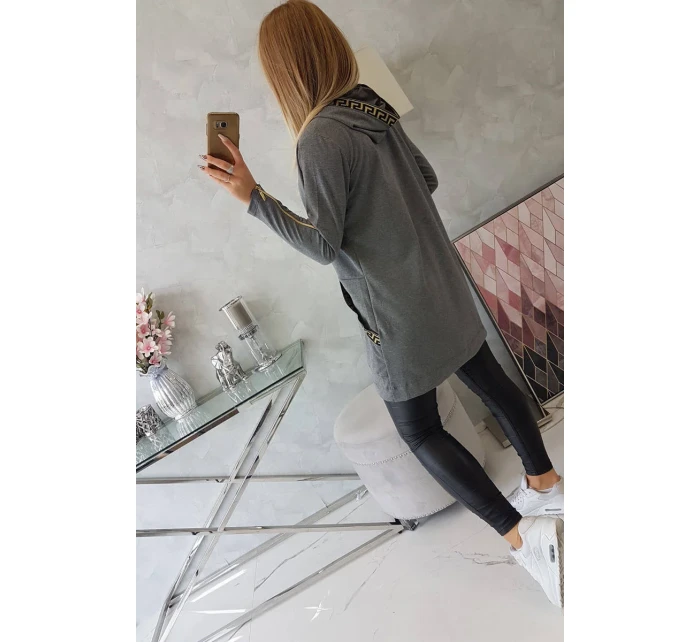 Mikina s ozdobnou páskou grafitová Mikina s ozdobnou páskou grafitová