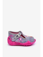 Sandałki Papcie Wiewiórki Befado 213P137 Szaro-Różowe