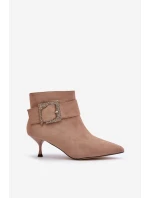 Dámské Boty Na Podpatku S  Béžové model 21671092 - Boto