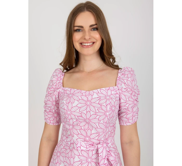 Sukienka LK SK model 18605337 biało różowy - FPrice