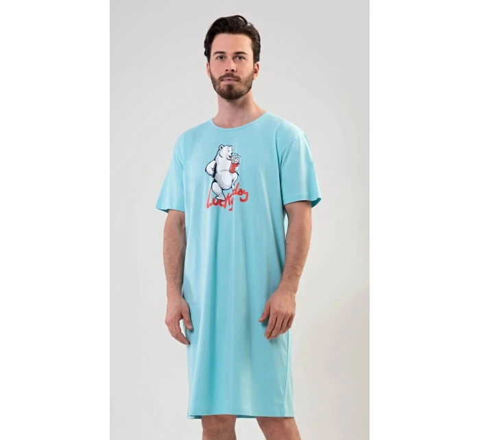 Pánská noční košile s krátkým rukávem Lucky model 17613327 - Vienetta MAN