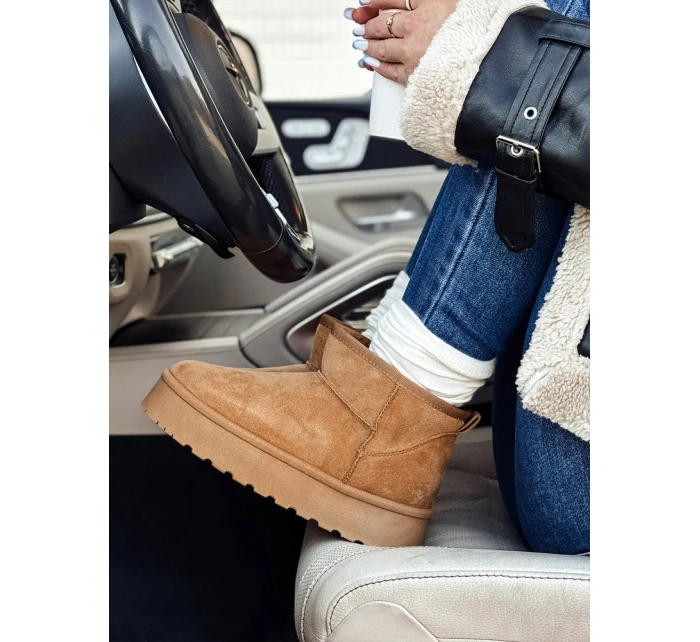 Dámske snežnice na platforme camel BRINETTO FashionStreet ZY0549