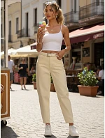 Jeansy damskie mom fit z paskiem stan  model 22144362 - FashionStreet