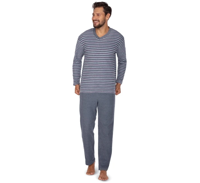 Pánské pyžamo Regina 450 dł/r 2XL-3XL froté Pánské pyžamo Regina 450 dł/r 2XL-3XL froté
