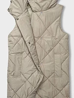 Dámska dlhá oversize vesta svetlo béžová (5M3165-62)