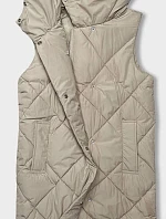 Dámska dlhá oversize vesta svetlo béžová (5M3165-62)