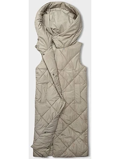 Dámska dlhá oversize vesta svetlo béžová (5M3165-62)
